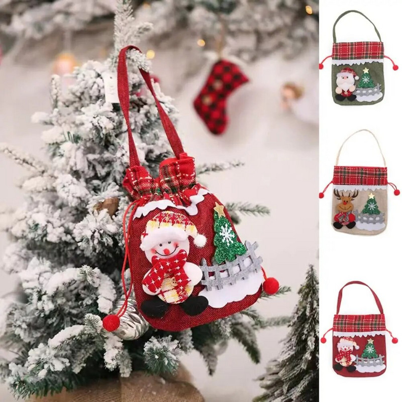 Božićna vrećica za umatanje od netkanog materijala Prijenosna 3D božićna poklon vrećica Djed Mraz Slatka poslastica za božićne ukrase Elk