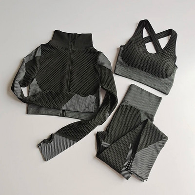 2/3Pcs Bešavni set za jogu Odjeća za fitness u teretani Žensko odijelo za jogu Sportska odjeća Ženske tajice za vježbanje Vrhunska sportska odjeća Odijelo za vježbanje