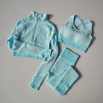 2/3Pcs Bešavni set za jogu Odjeća za fitness u teretani Žensko odijelo za jogu Sportska odjeća Ženske tajice za vježbanje Vrhunska sportska odjeća Odijelo za vježbanje