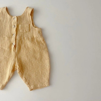 2023-as nyári kisfiúk, pamut kockás, egyrészes ruhák, tipegő lányok, ujjatlan, pántos gyerekzuha