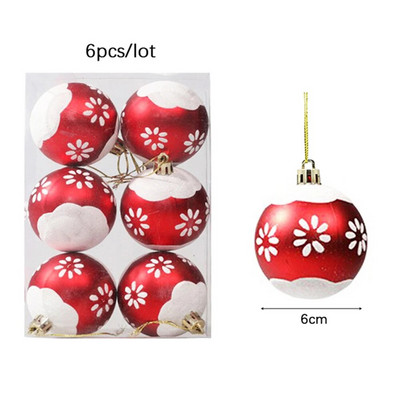 6 kom/set božićni ukras za bor 6 cm božićno drvce viseća kuglica privjesak crveno zelena zlatna kuglica ukrasi novogodišnja dekoracija