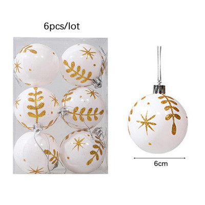 6 kom/set božićni ukras za bor 6 cm božićno drvce viseća kuglica privjesak crveno zelena zlatna kuglica ukrasi novogodišnja dekoracija