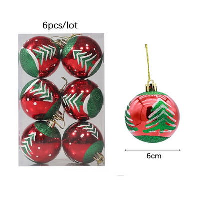 6 kom/set božićni ukras za bor 6 cm božićno drvce viseća kuglica privjesak crveno zelena zlatna kuglica ukrasi novogodišnja dekoracija