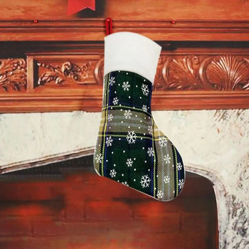 Мини червени и зелени карирани коледни чорапи Сладка декоративна снежинка Коледна елха Висулка Висящи коледни декорации Начало