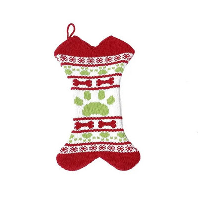 KX4B 3D kutyacsont alakú harisnya karácsonyi harisnya Ajándék és csemege táskák Karácsonyi akasztós zokni otthoni dekorációhoz