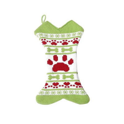 KX4B 3D kutyacsont alakú harisnya karácsonyi harisnya Ajándék és csemege táskák Karácsonyi akasztós zokni otthoni dekorációhoz