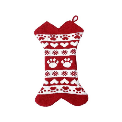 KX4B 3D kutyacsont alakú harisnya karácsonyi harisnya Ajándék és csemege táskák Karácsonyi akasztós zokni otthoni dekorációhoz