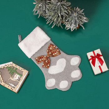 Creative Dog Claw Knitted Socks Κρεμαστό χριστουγεννιάτικο δέντρο Χριστουγεννιάτικη διακόσμηση προμήθειες Τσάντα δώρου