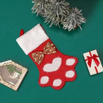 Creative Dog Claw Knitted Socks Κρεμαστό χριστουγεννιάτικο δέντρο Χριστουγεννιάτικη διακόσμηση προμήθειες Τσάντα δώρου