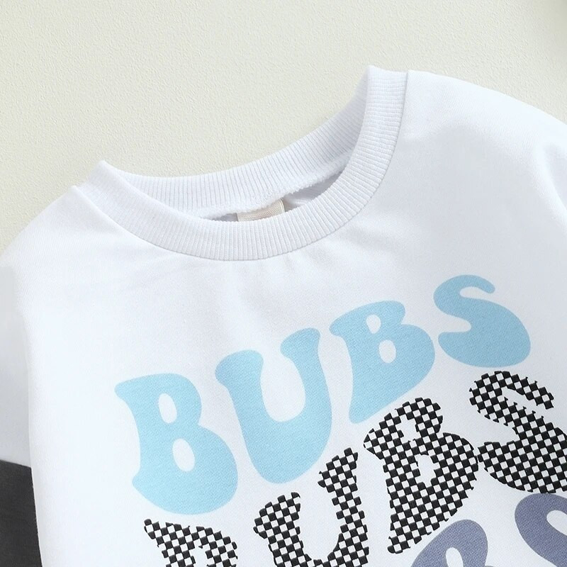 Jaundzimušie Zēni Zēni Meitenes Rudens Romperi Apģērbs Vēstuļu apdruka Garām piedurknēm Patchwork O veida kakla Džemperi Kombinezoni Kombinezoni Kostīms