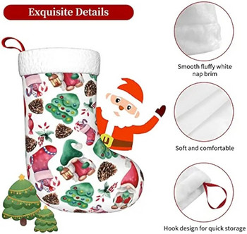 Коледни чорапи 1 пакет 18 инча Коледни чорапи с коледен дизайн за украса на коледно парти