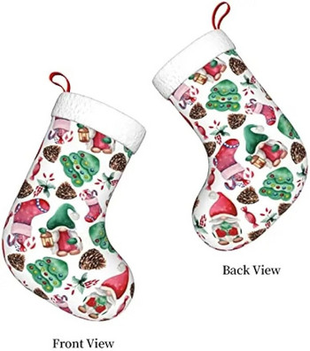 Коледни чорапи 1 пакет 18 инча Коледни чорапи с коледен дизайн за украса на коледно парти
