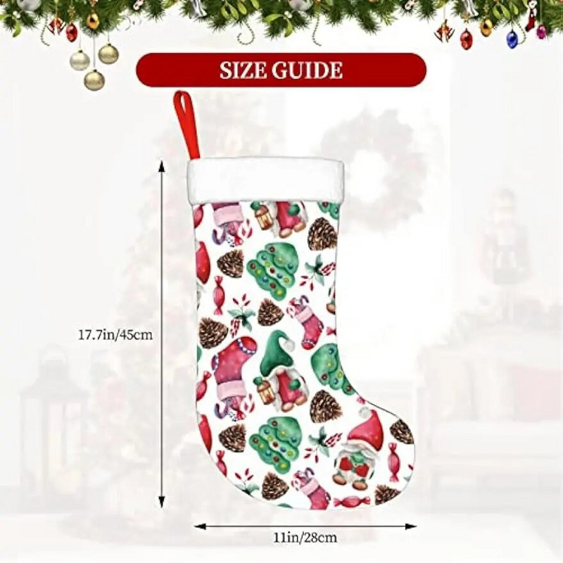 Božićne čarape 1 paket od 18 inča Božićni dizajn Božićne čarape za božićne ukrase za zabavu