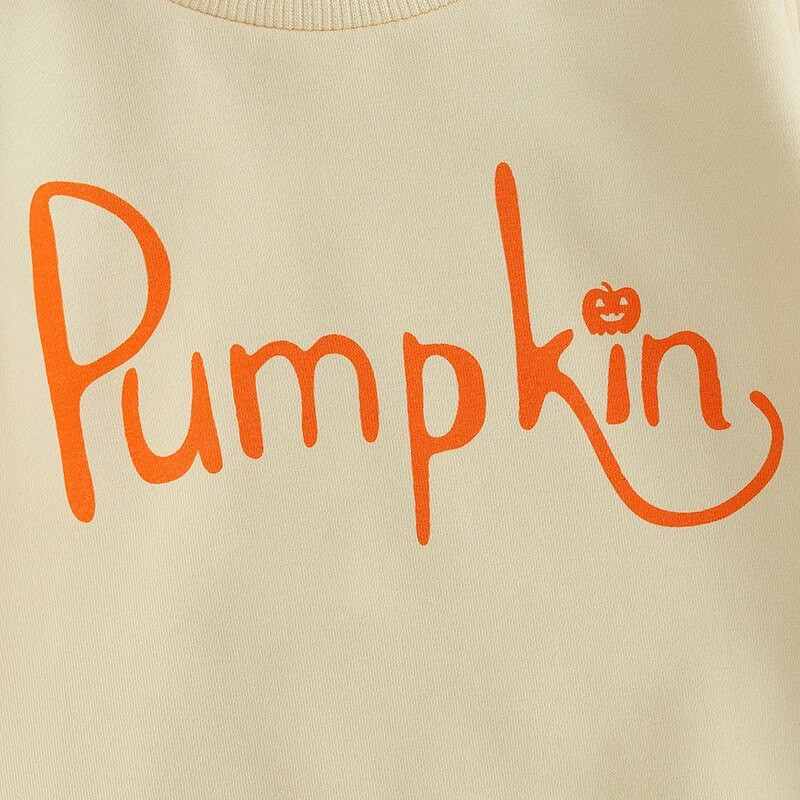 Kompleti odjeće za novorođenčad za djevojčice za noć vještica, male, dječje majice s printom slova Rebraste široke duge hlače Blagdanska ležerna odjeća