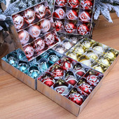 Galvanizirani božićni ukrasi u kutiji od 6 cm, 6/9 kom božićno drvce DIY dekoracija Navidad Nova godina 2024. Dekoracija doma