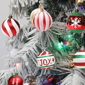 Χριστουγεννιάτικα στολίδια χριστουγεννιάτικων μπάλων σε κουτί 6cm 6/9 τεμ. Χριστουγεννιάτικο δέντρο DIY Decor Supplies Navidad Πρωτοχρονιά 2024 Διακόσμηση σπιτιού