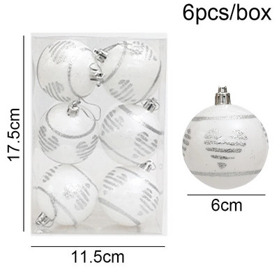 Galvanizirani božićni ukrasi u kutiji od 6 cm, 6/9 kom božićno drvce DIY dekoracija Navidad Nova godina 2024. Dekoracija doma