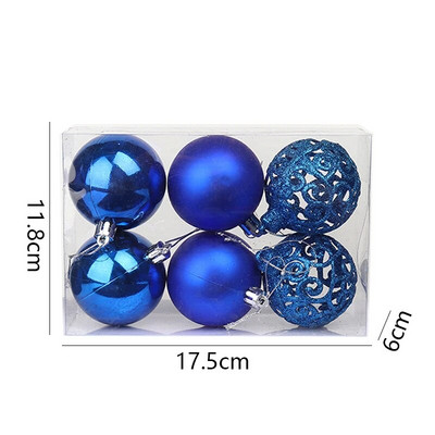 Galvanizirani božićni ukrasi u kutiji od 6 cm, 6/9 kom božićno drvce DIY dekoracija Navidad Nova godina 2024. Dekoracija doma