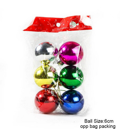 Galvanizirani božićni ukrasi u kutiji od 6 cm, 6/9 kom božićno drvce DIY dekoracija Navidad Nova godina 2024. Dekoracija doma