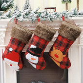 Netkane tkanine Božićne čarape Elk Snjegović Djed Božićnjak Čarape Poklon vrećice Božićne vrećice Šarene božićne dekoracije za dom