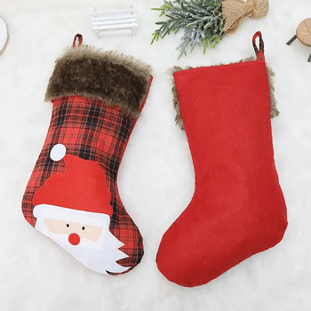 Μη υφασμένα υφάσματα Χριστουγεννιάτικες κάλτσες Elk Snowman Santa Socks Τσάντες δώρου Χριστουγεννιάτικες τσάντες Πολύχρωμες Χριστουγεννιάτικες διακοσμήσεις σπιτιού