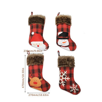 Нетъкан текстил Коледни чорапи Елк Снежен човек Дядо Коледа Чорапи Подаръчни торбички Коледни чанти Цветни коледни декорации за дома