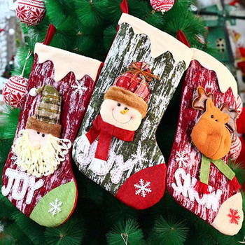 Плетено момче Момиче Висящо коледно чорапче Карикатура Снежен човек Елен Дядо Коледа Подаръчна торба Чорапи Коледно дърво Орнамент Консумативи за парти