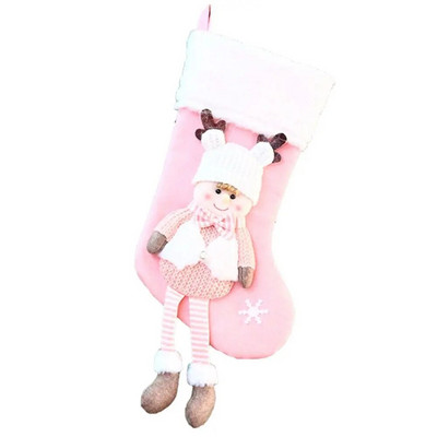 Kötött fiú lány akasztós karácsonyi harisnya Rajzfilm Hóember Szarvas Mikulás ajándéktáska Zokni karácsonyfadísz partikellékek