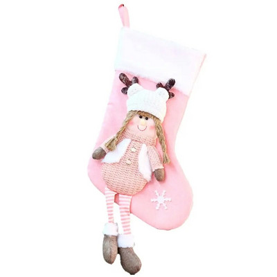 Kötött fiú lány akasztós karácsonyi harisnya Rajzfilm Hóember Szarvas Mikulás ajándéktáska Zokni karácsonyfadísz partikellékek