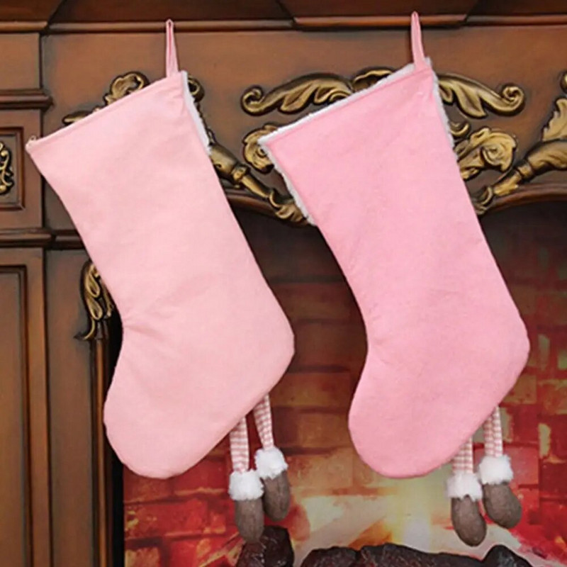 Kötött fiú lány akasztós karácsonyi harisnya Rajzfilm Hóember Szarvas Mikulás ajándéktáska Zokni karácsonyfadísz partikellékek