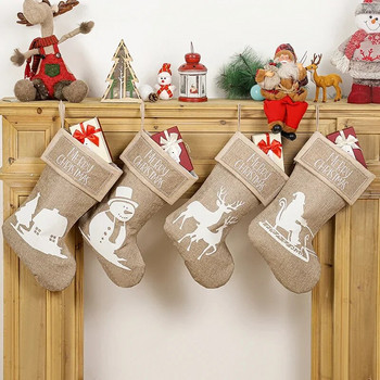 Коледни декоративни принадлежности Чорапи Торба за подаръци Коледна елха Закачалка Декорация Торба за подарък Коледни чорапи