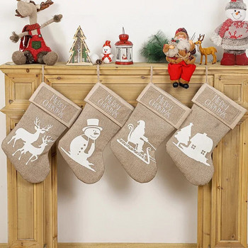 Коледни декоративни принадлежности Чорапи Торба за подаръци Коледна елха Закачалка Декорация Торба за подарък Коледни чорапи