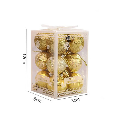 12 komada 9 boja Visokokvalitetna božićna kuglica Božićno drvce Privjesak Sretan božićni dekor za dom 2022. Sretna Nova godina Naviidad Favo