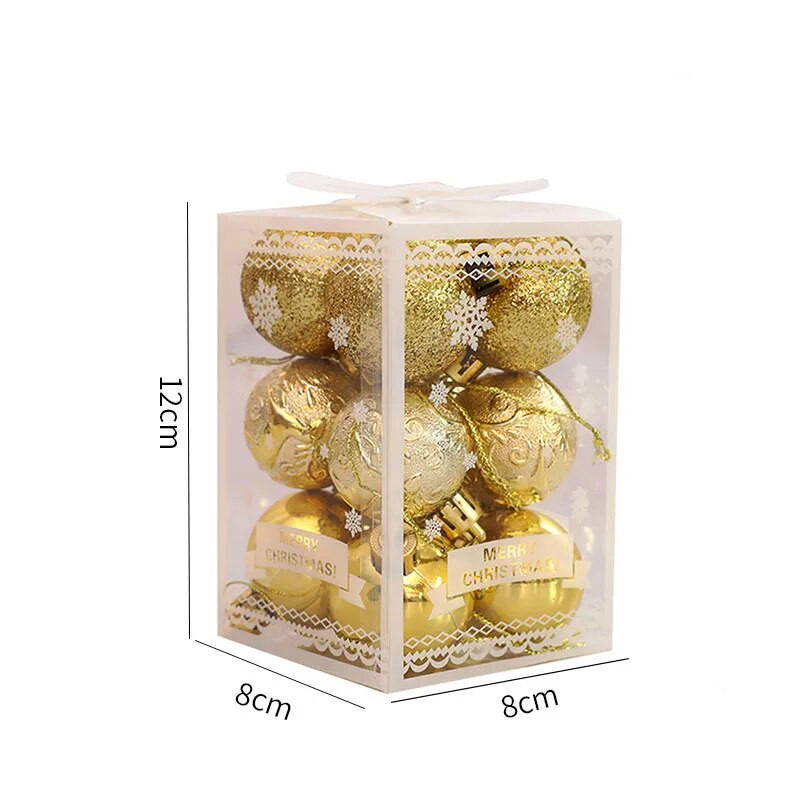 12 komada 9 boja Visokokvalitetna božićna kuglica Božićno drvce Privjesak Sretan božićni dekor za dom 2022. Sretna Nova godina Naviidad Favo