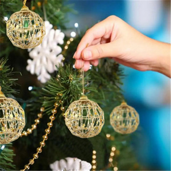 6 τμχ/σετ Χριστουγεννιάτικο δέντρο με χρυσό στολίδι για πάρτι Χρυσή Χριστουγεννιάτικη μπάλα 2023 Πρωτοχρονιάτικη Χριστουγεννιάτικη διακόσμηση