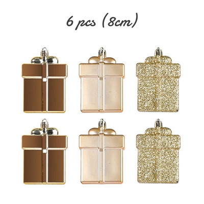 6db/szett Karácsonyi karácsonyfa aranygömb buli dísz dekoráció Arany karácsonyi bál 2023 újévi karácsonyi dekoráció