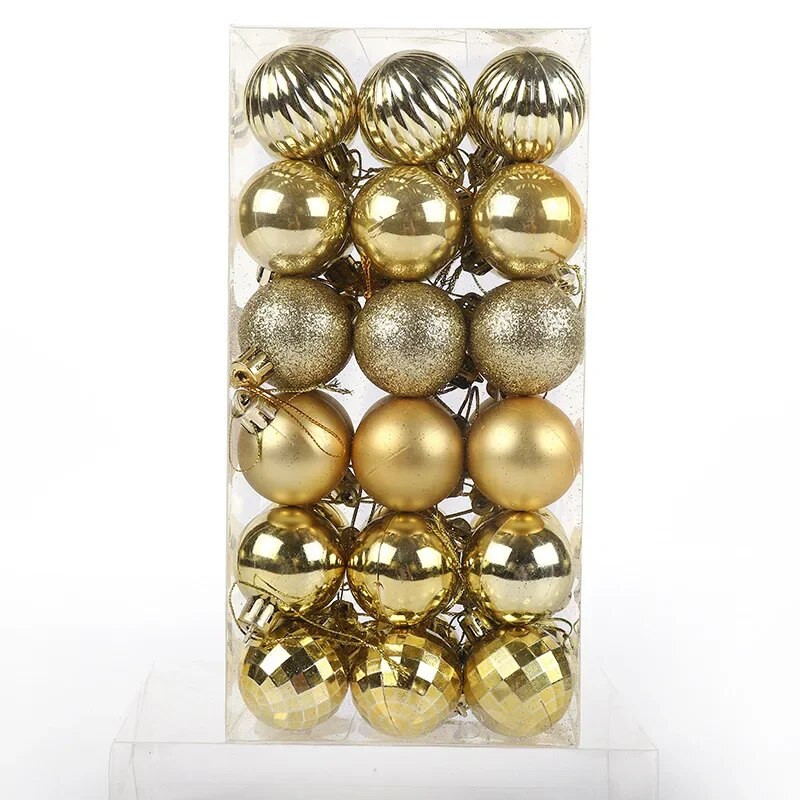 36gab Ziemassvētku bumbiņas Ziemassvētku eglīšu rotājumu komplekts Neplīstošs piekārtas bumbas svētku eglīšu rotājumiem