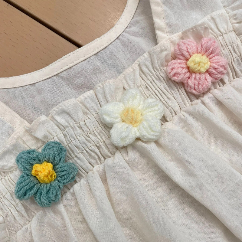 5813B Odjeća za novorođene djevojčice Novo ljeto 2023. Jednodijelna odjeća za djevojčice s tankim cvijećem 100-dnevna odjeća za penjanje princeze