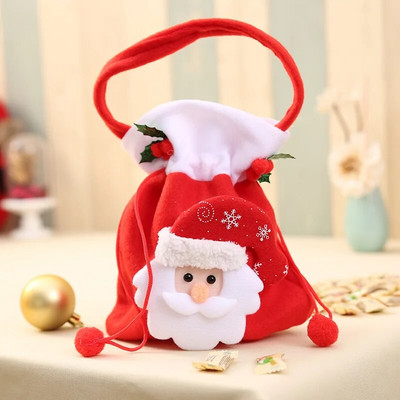 Ziemassvētku radošās uzlīmes konfekšu soma sarkana flaneļa ābolu soma Snowflake konfekšu soma Ziemassvētku eglītes kulons Ziemassvētku zeķes