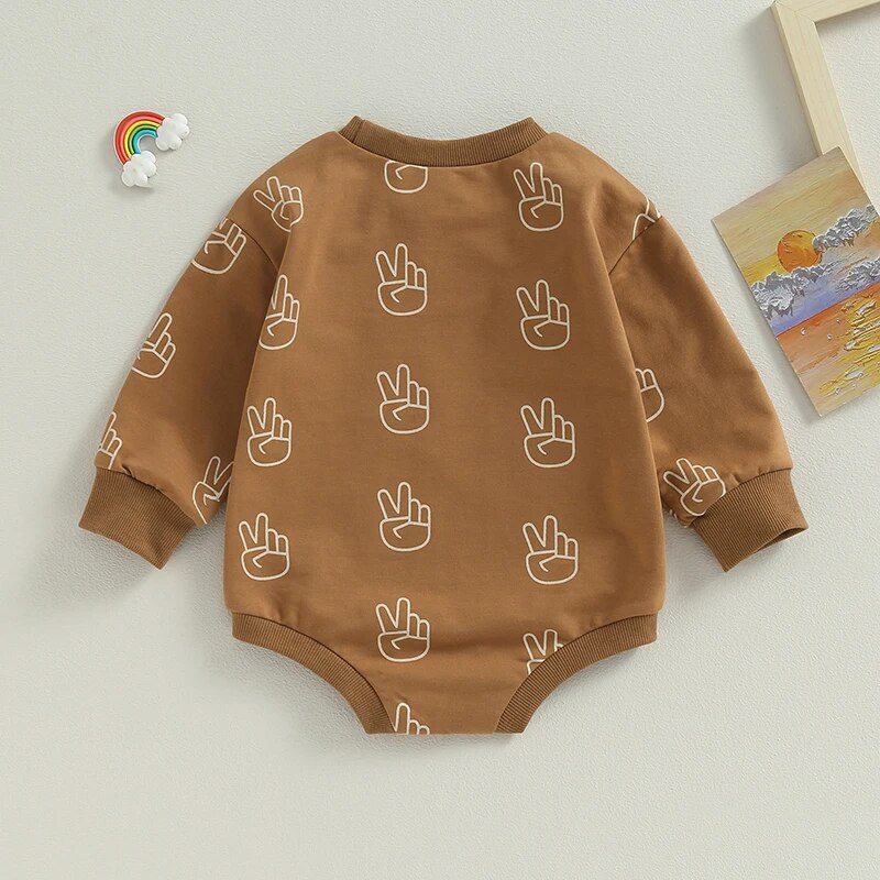 Pavasara rudens Jaundzimušajiem Rotaļbikses Apģērbi maziem bērniem Zēniem Zēniem Meitenēm Žestu apdruka ar garām piedurknēm Džemperi Džemperi Kombinezoni Spēļu tērpi