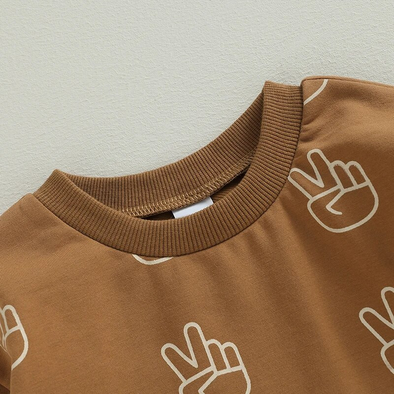 Pavasara rudens Jaundzimušajiem Rotaļbikses Apģērbi maziem bērniem Zēniem Zēniem Meitenēm Žestu apdruka ar garām piedurknēm Džemperi Džemperi Kombinezoni Spēļu tērpi