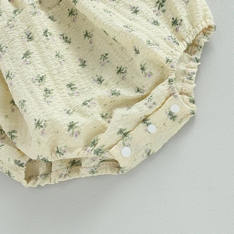 Jesenske štrample za novorođenčad, djevojčice, odjeća s trakom za glavu, ležerna odjeća za malu djecu, cvjetni print, elegantni kombinezoni s naborima i volanima