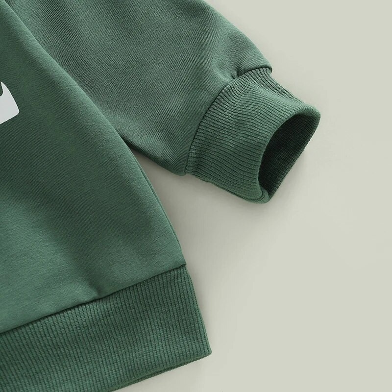 Szent Patrik napja Tipegő Gyerekek Kislányok Ruhák Öltözékek Szettek Zöld Betűmintás Hosszú ujjú O-nyakú pulóverek Kiszélesedő nadrágok