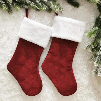 Υψηλής ποιότητας χριστουγεννιάτικη κάλτσα εορταστική πλεκτή χριστουγεννιάτικη κάλτσα δώρου Τσάντα βελούδινη χωρητικότητας καραμέλα με για επαναχρησιμοποιήσιμη για τα Χριστούγεννα