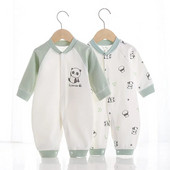 Unisex zīdaiņu rombiņas ar garām piedurknēm mazuļu drēbes jaundzimušā zēna meitenei 100% kokvilnas multfilmas pidžamas viengabala apģērbs