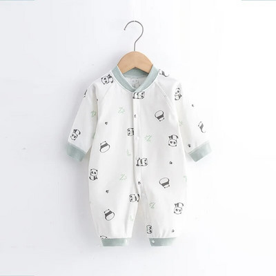 Unisex zīdaiņu rombiņas ar garām piedurknēm mazuļu drēbes jaundzimušā zēna meitenei 100% kokvilnas multfilmas pidžamas viengabala apģērbs