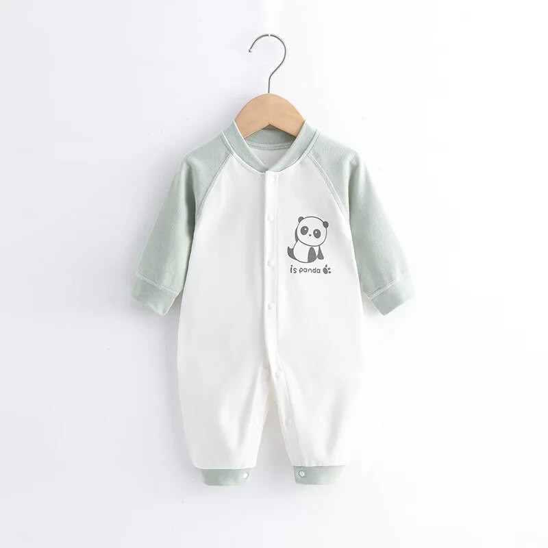 Unisex zīdaiņu rombiņas ar garām piedurknēm mazuļu drēbes jaundzimušā zēna meitenei 100% kokvilnas multfilmas pidžamas viengabala apģērbs