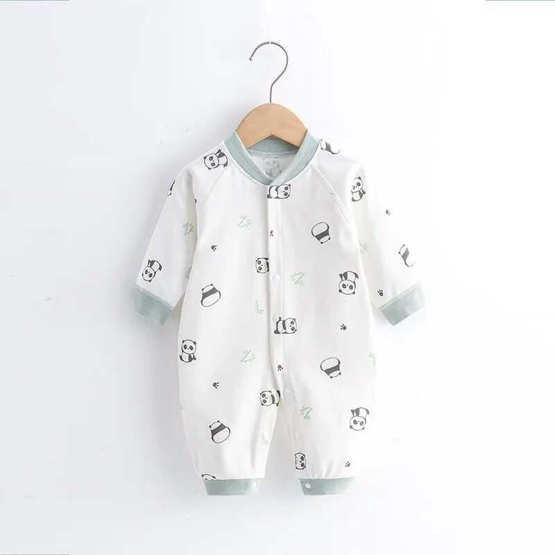 Unisex zīdaiņu rombiņas ar garām piedurknēm mazuļu drēbes jaundzimušā zēna meitenei 100% kokvilnas multfilmas pidžamas viengabala apģērbs