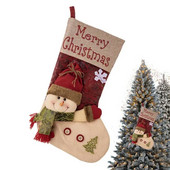 Ziemassvētku zeķes Lielas Ziemassvētku kārumu somas Filca svētku zeķes 18 collas sienas durvīm kāpnēm koks kamīna logam