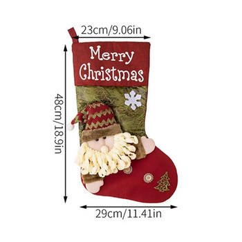 Χριστουγεννιάτικες κάλτσες Μεγάλες χριστουγεννιάτικες τσάντες τσόχα γιορτινές κάλτσες 18 ιντσών για σκάλες τοίχου Δέντρο τζάκι
